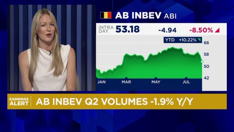 AB InBev's second quarter volumes decline as China and Brazil drag