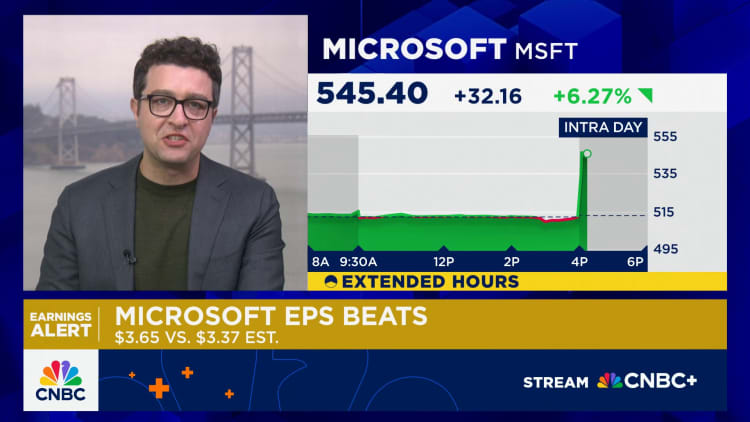 Microsoft shares spike on earnings and revenue beat