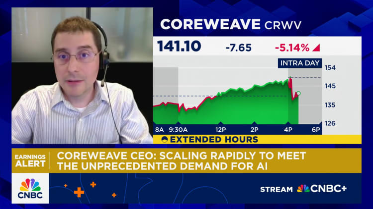CoreWeave sinks more than 8% on quarterly results