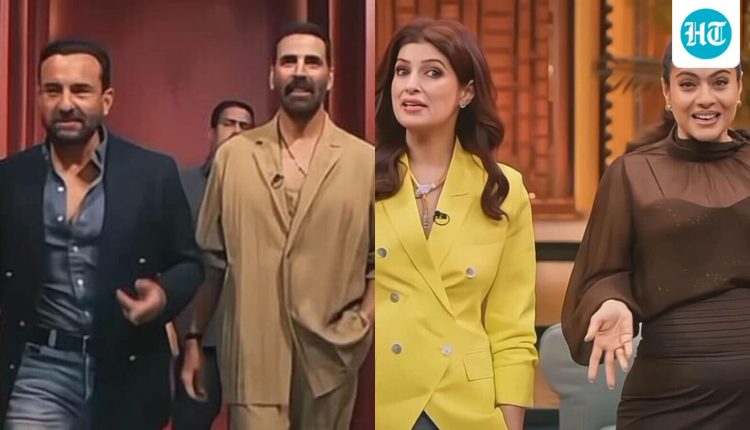 Akshay Kumar, Saif Ali Khan reunite on Two Much with Kajol and Twinkle; recreate Main Khiladi Tu Anari hookstep. Watch