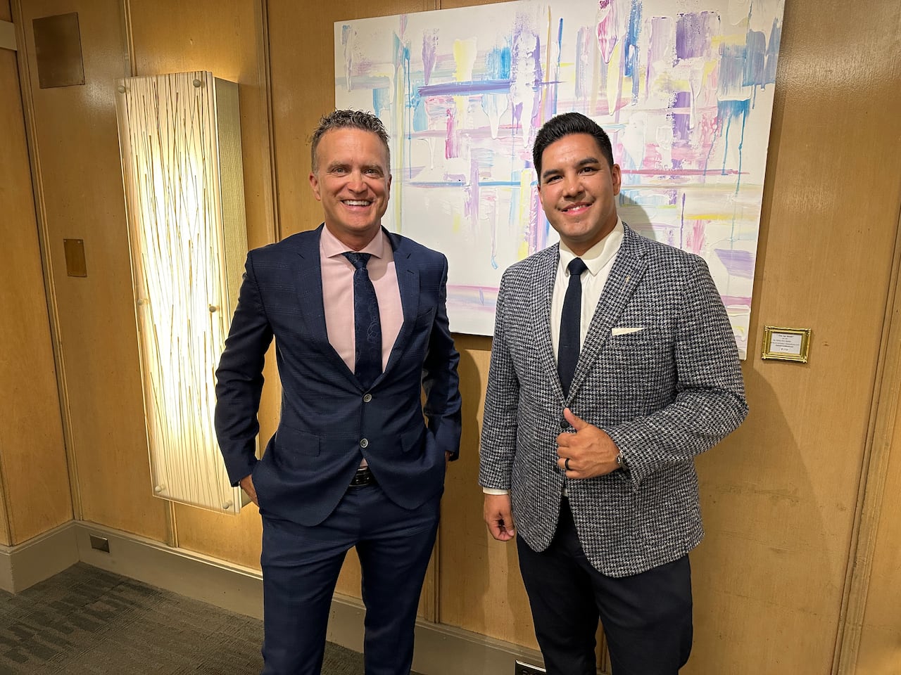 Peter Guthrie (left) and Scott Sinclair (right) are two independent MLAs in Alberta who are working to rebuild the provincial Progressive Conservative party after both left the UCP caucus earlier this year.