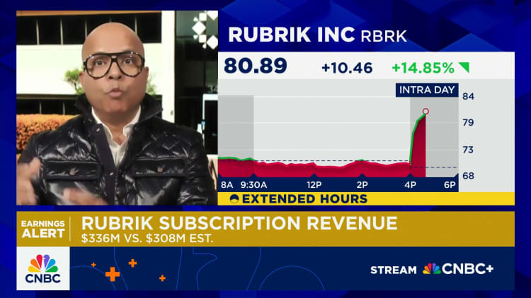 Rubrik CEO Bipul Sinha talks quarterly results as stock pops on results