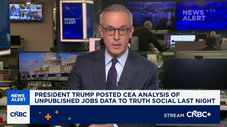 President Trump posted unpublished CEA analysis of unpublished jobs data to Truth Social